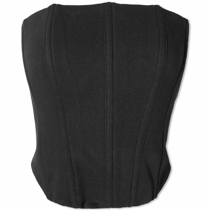 Photo: Good American Women's Brushed Fleece Corset Top in Black