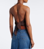 Stouls Rosie halterneck suede top