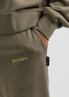 Palm Angels Logo-embroidered Cotton Sweatpants Taupe