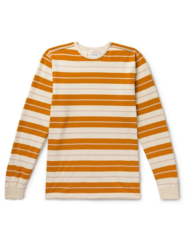 Photo: Pop Trading Company - Striped Cotton-Jersey T-Shirt - Yellow