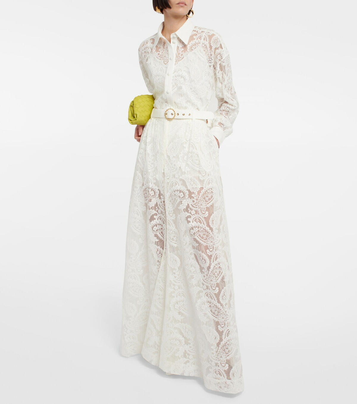 Floral lace lamé top in grey | GUCCI® US