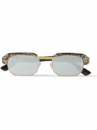 Gucci Eyewear - Rectangular-Frame Acetate and Gold-Tone Sunglasses