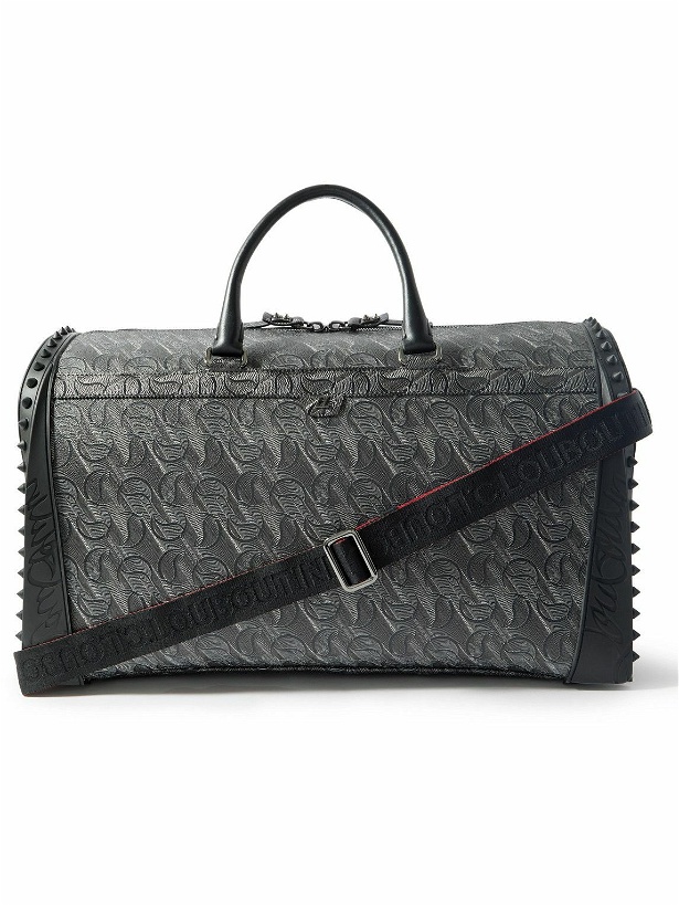 Photo: Christian Louboutin - Sneakender Studded Rubber-Trimmed Textured-Leather Weekend Bag