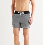 Atalaye - Miramar Short-Length Striped Cotton-Blend Swim Shorts - Black