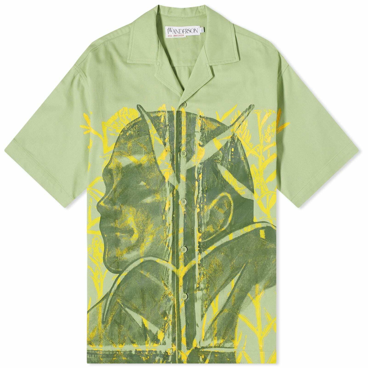 JW Anderson Men's POL Print Vacation Shirt in Green JW Anderson