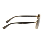 Ray-Ban Gold and Brown RB3593 Sunglasses