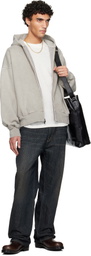 Fear of God ESSENTIALS Gray Holiday Embroidered Classic Full Zip Hoodie