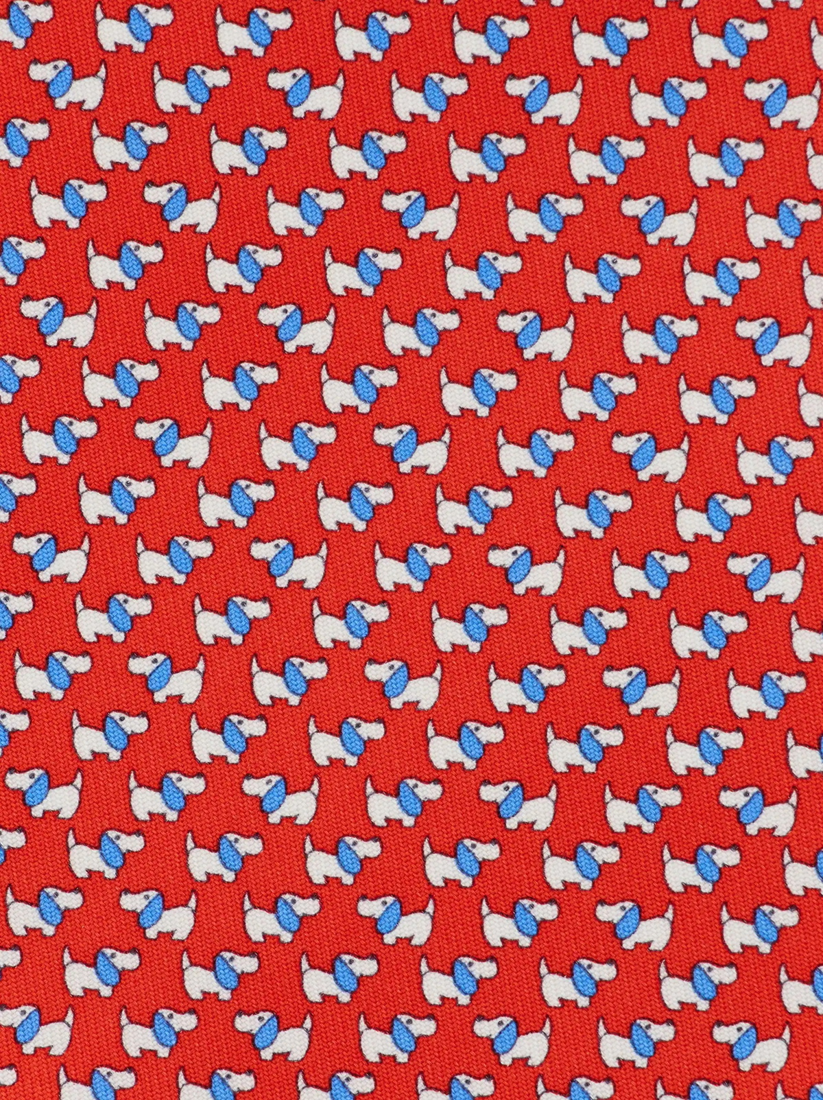 Ferragamo Mens Dylan print silk tie in Red