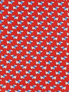 Ferragamo Mens Dylan print silk tie in Red