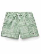 Bather - Straight-Leg Mid-Length Bandana-Print Recycled Swim Shorts - Green