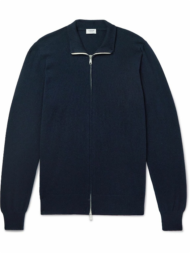 Photo: Ghiaia Cashmere - Cashmere Zip-Up Sweater - Blue