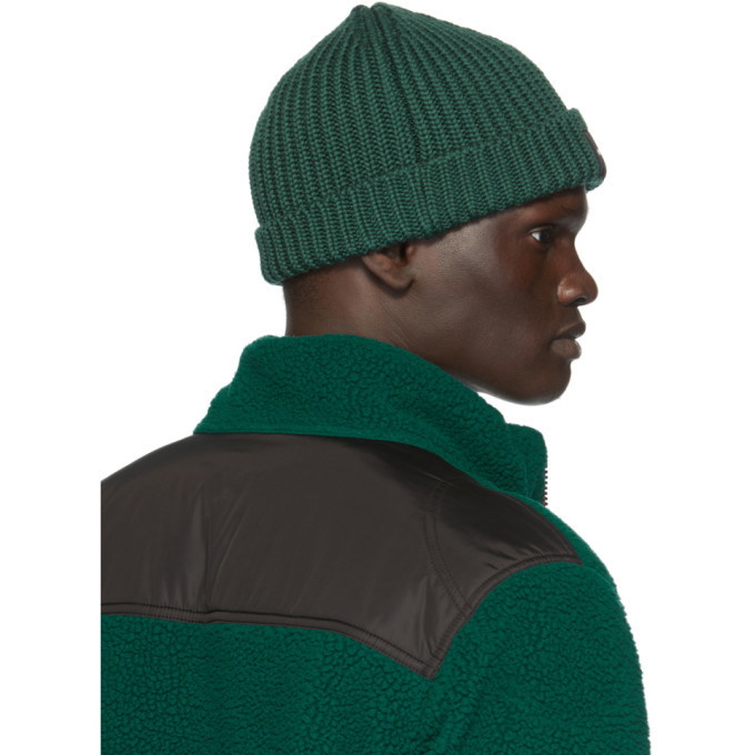 Off-White Green Wool Knit Beanie Off-White