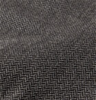 Kingsman - Drake's 8cm Herringbone Cashmere Tie - Gray