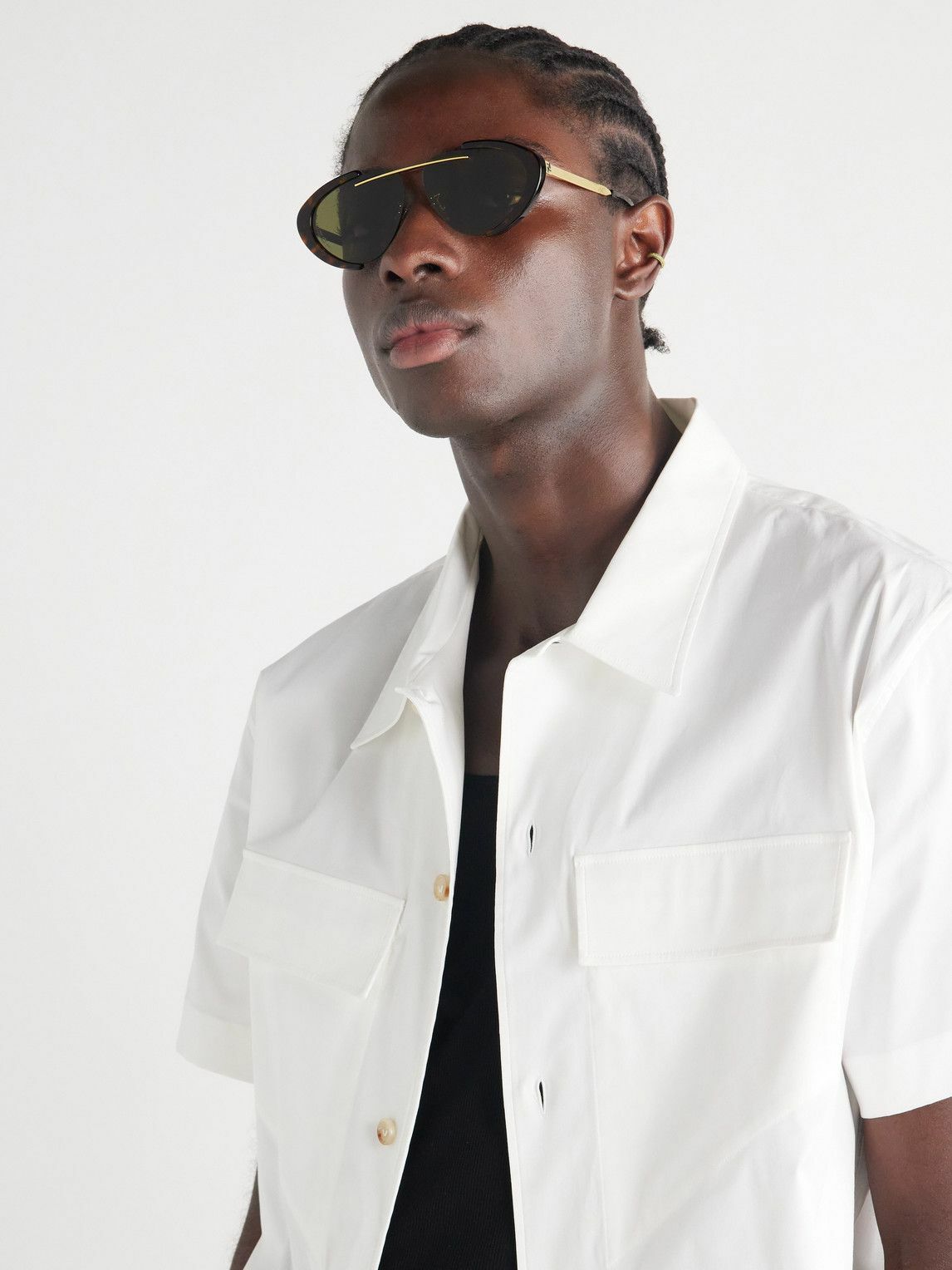 Fendi - Oval-Frame Gold-Tone and Tortoiseshell Acetate