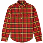 Gitman Vintage Men's 2 Pocket Twill Check Overshirt - End. Exclusive in Red