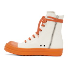 Rick Owens Drkshdw White and Orange Bauhaus Sneakers