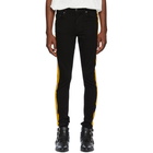 Amiri Black and Yellow Stack Track Jeans