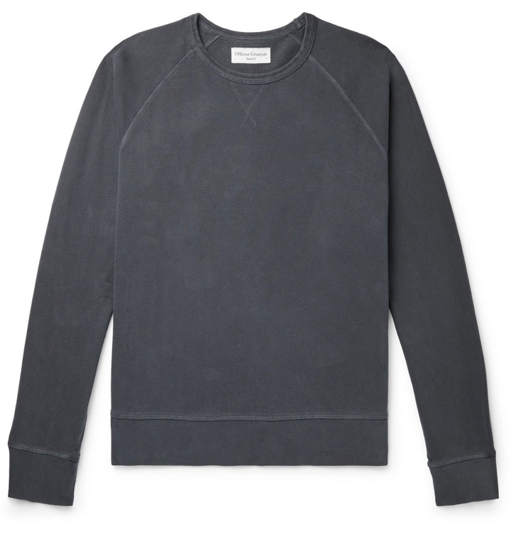 Photo: OFFICINE GÉNÉRALE - Clement Garment-Dyed Loopback Cotton-Jersey Sweatshirt - Gray