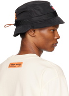 Heron Preston Black 'Heron Sport' Bucket Hat