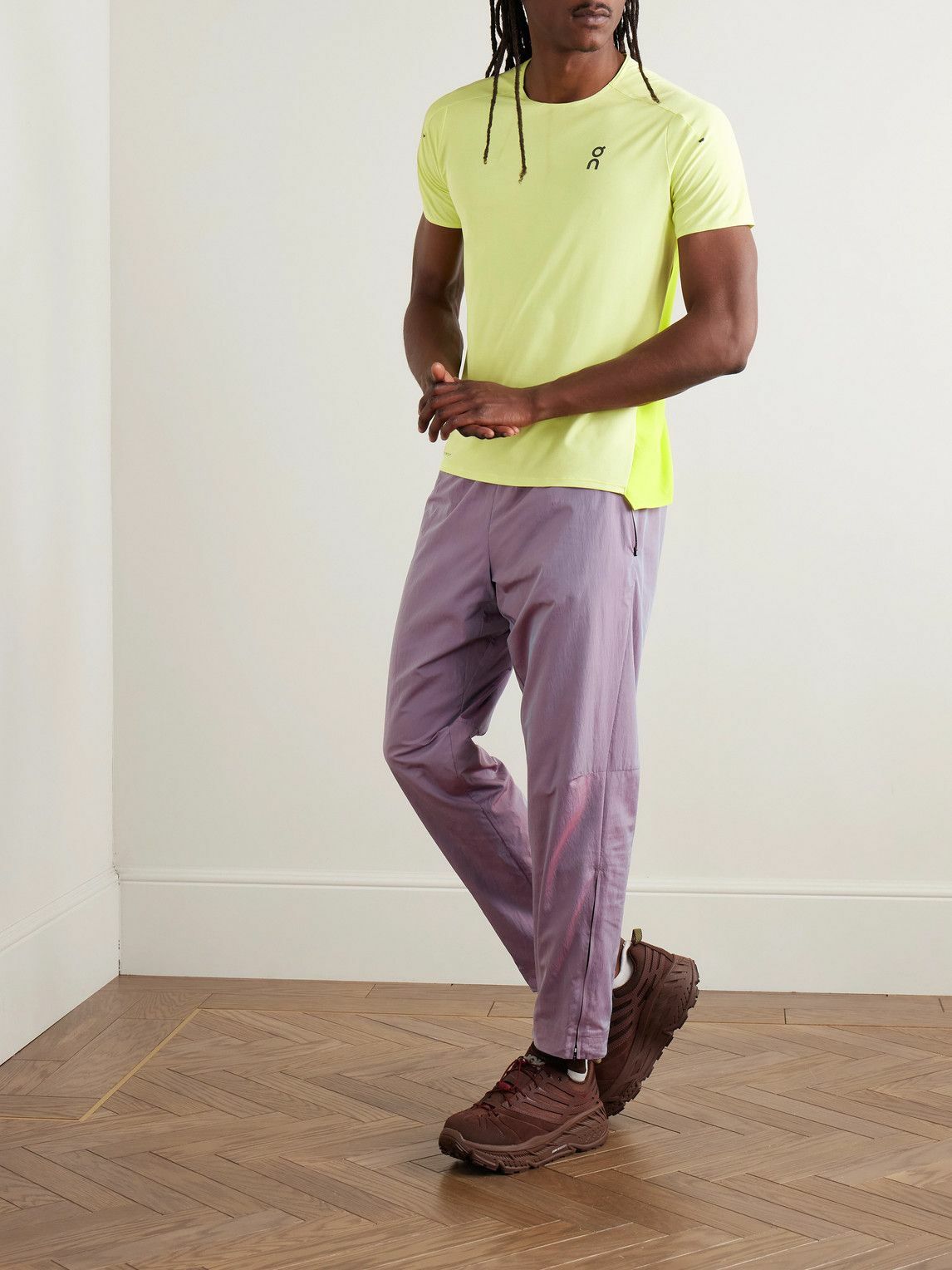 ON - Court Slim-Fit Recycled-Shell Trousers - Purple