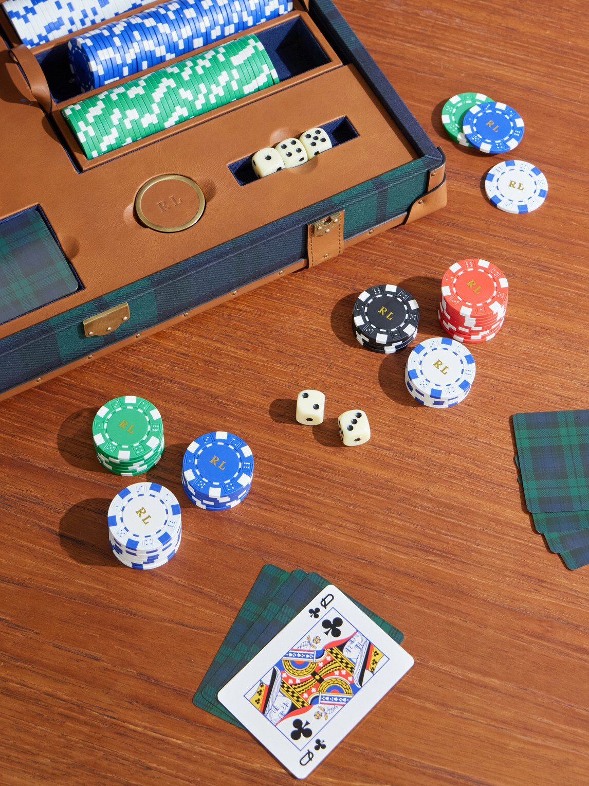 Ralph Lauren Home - Sawyer Leather-Trimmed Checked Canvas Poker Set