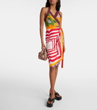 Dries Van Noten Printed silk wrap skirt