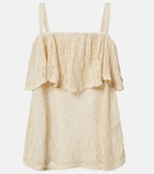 Zimmermann Mahon knitted ruffled lace top