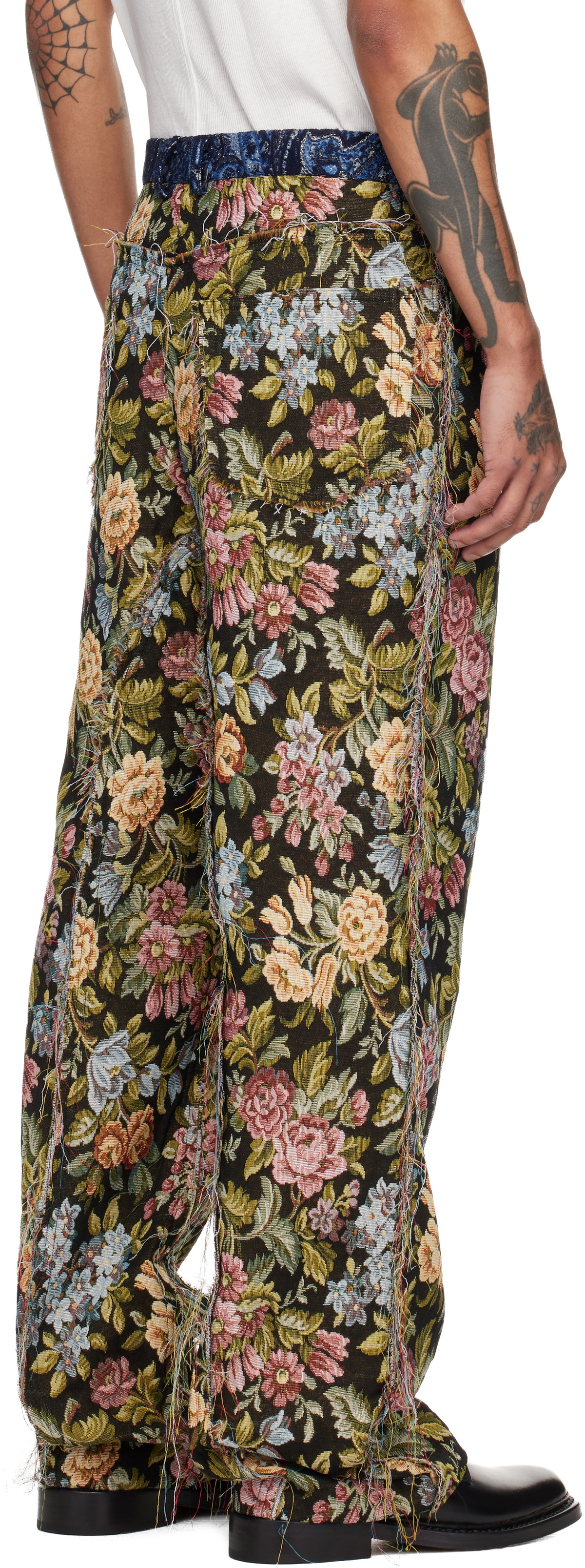 Edward Cuming Multicolor Wallpaper Raw-Edge Soft Trousers