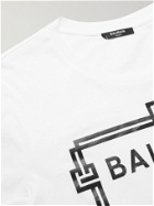 BALMAIN - Slim-Fit Logo-Print Cotton-Jersey T-Shirt - White - XS