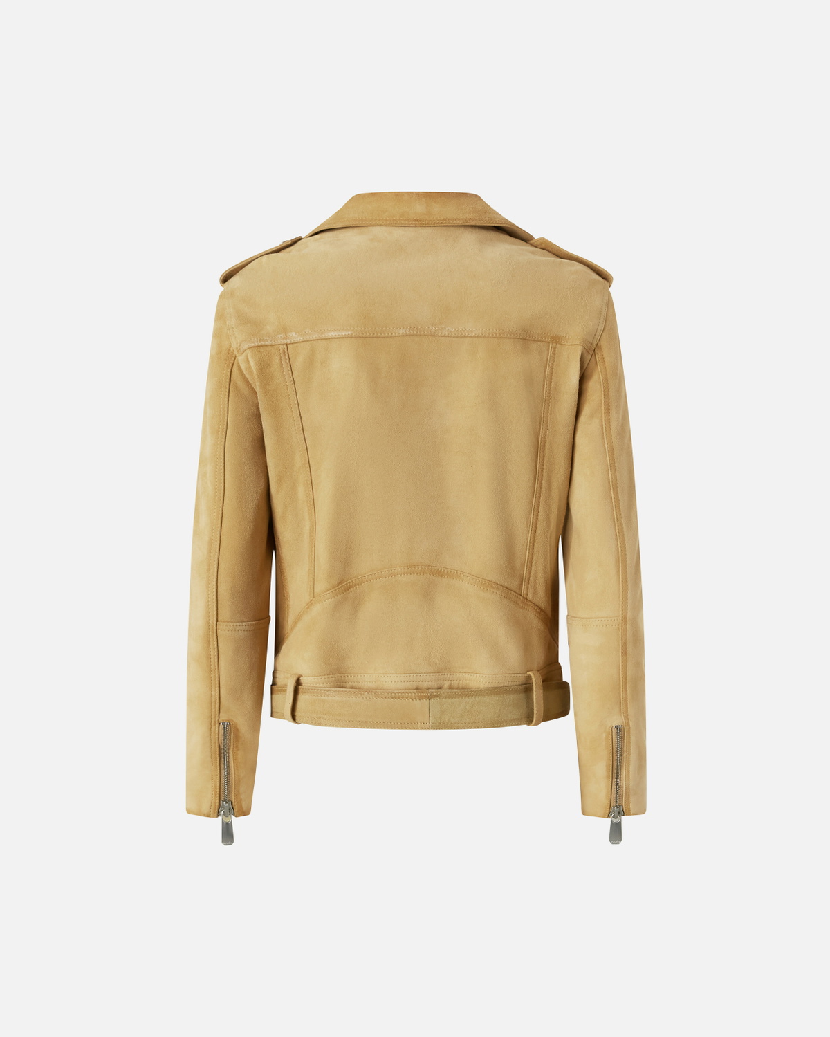 Pinko Suede Biker Jacket With Old Effect Antelope Yellow