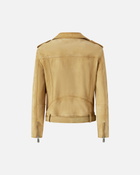 Pinko Suede Biker Jacket With Old Effect Antelope Yellow