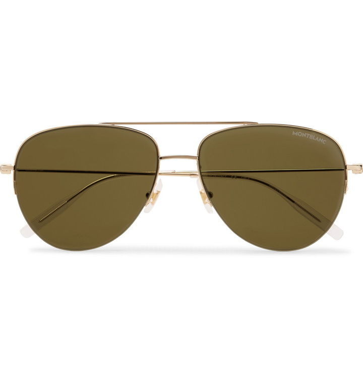 Photo: Montblanc - Aviator-Style Gold-Tone Sunglasses - Gold