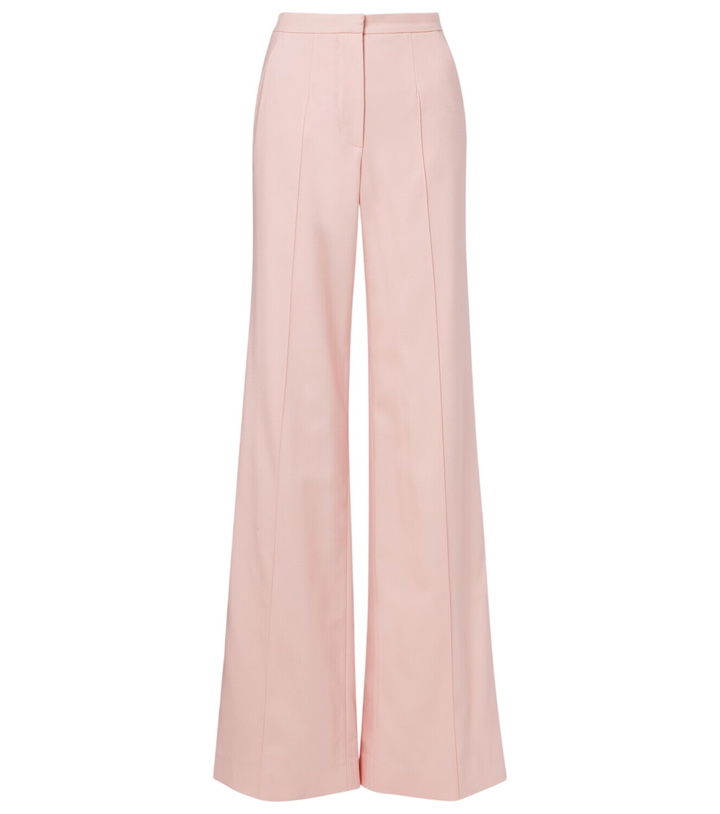 Photo: Costarellos Pleated wool-blend wide-leg pants