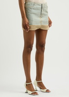 Christopher Esber Silk-chiffon and Denim Mini Skirt Blue