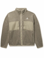 Nike - ACG Arctic Wolf Logo-Embroidered Shell-Trimmed Polartec® Fleece Jacket - Neutrals