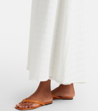 Asceno Melfi checked linen and cotton maxi dress