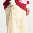 Late Checkout Men's Corduroy Work Trousers in White