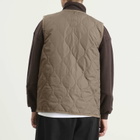 Taion Men's Military V-Neck Zip Down Vest in Dark Khaki