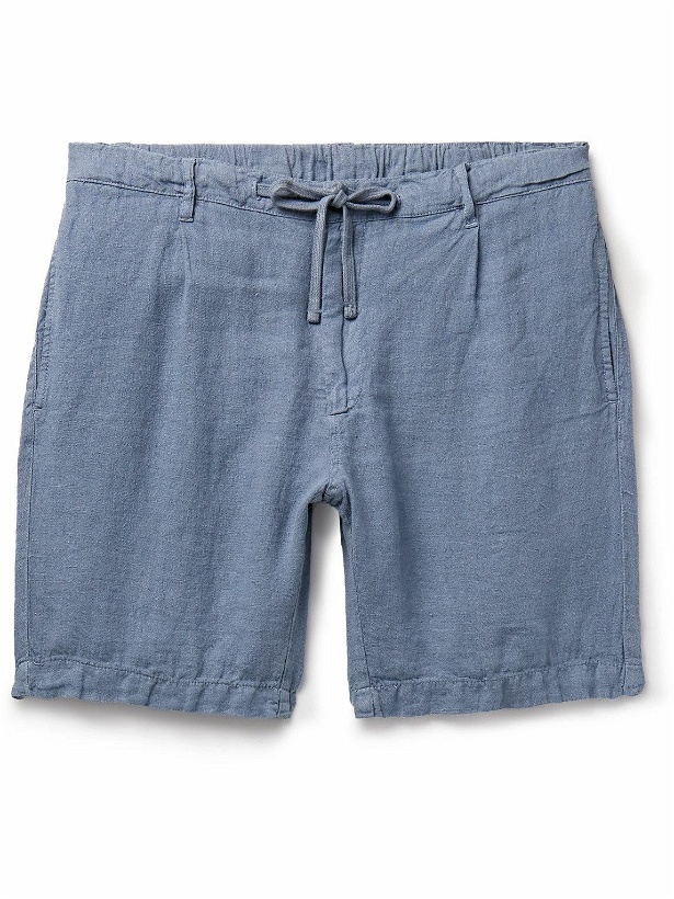 Photo: Hartford - Tank Slim-Fit Straight-Leg Linen Drawstring Shorts - Blue