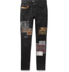 AMIRI - Skinny-Fit Distressed Appliquéd Denim Jeans - Black