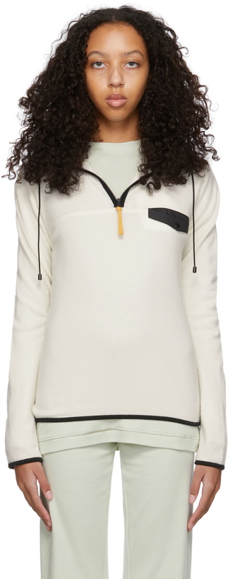 Photo: Jil Sander SSENSE Exclusive Off-White Cashmere Half-Zip Hoodie