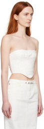 JUNEYEN White Raw Edge Denim Corset