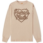 Human Made Men's Long Sleeve Heart T-Shirt in Beige