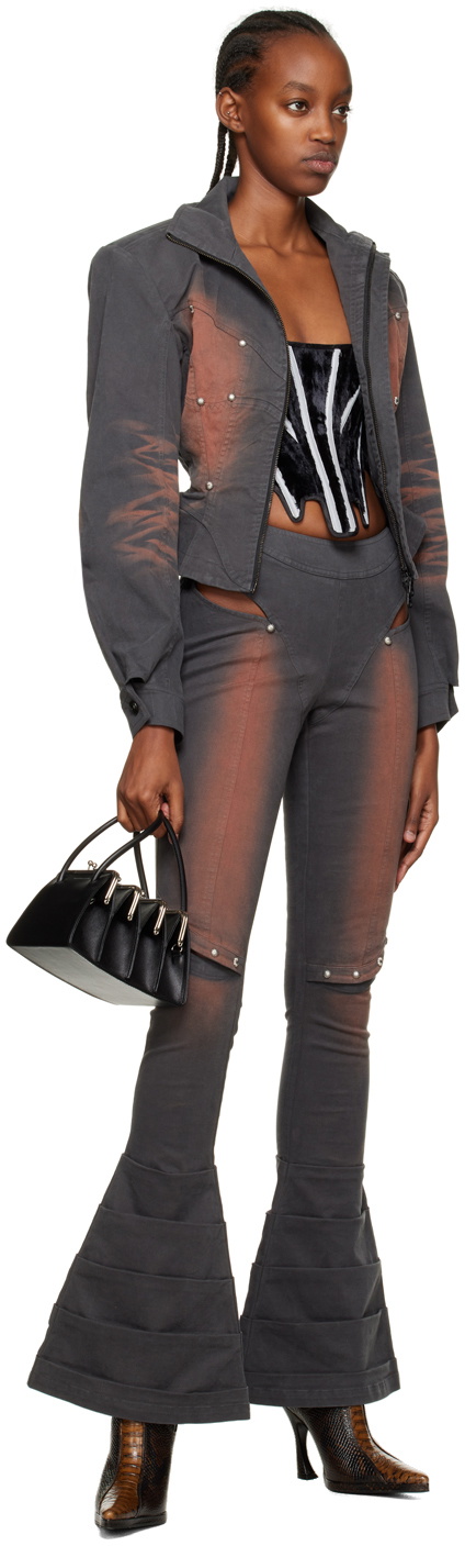 DIDU Gray Washed Denim Trousers