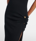 Versace Safety Pin draped cotton-blend maxi dress