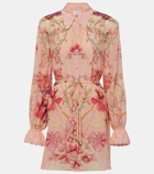 Camilla Embellished floral silk shirt dress