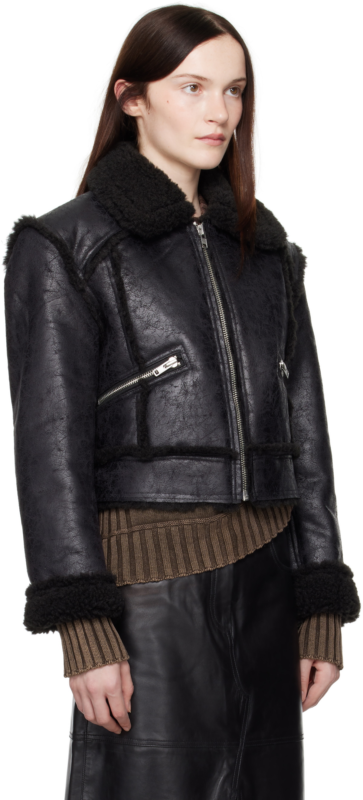 Stand Studio Black Nyrah Faux-Leather Jacket