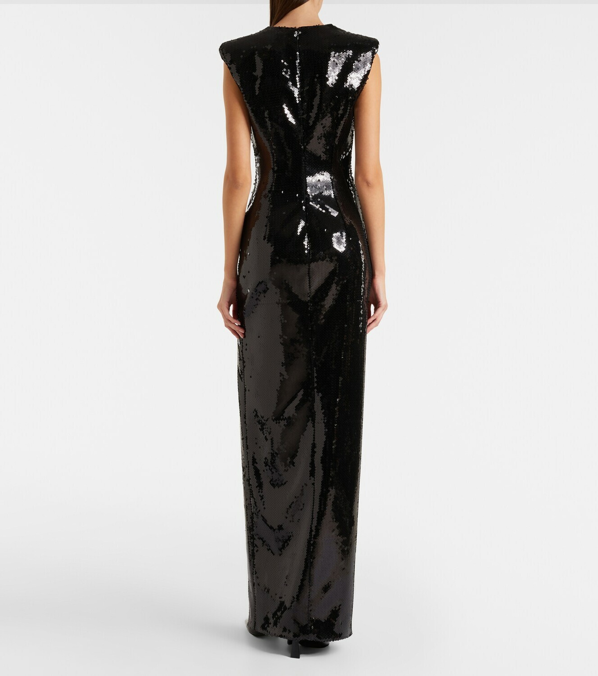 Balmain Chain-detail sequined gown