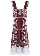 Lug Von Siga Sybill Printed Satin Midi Dress Red