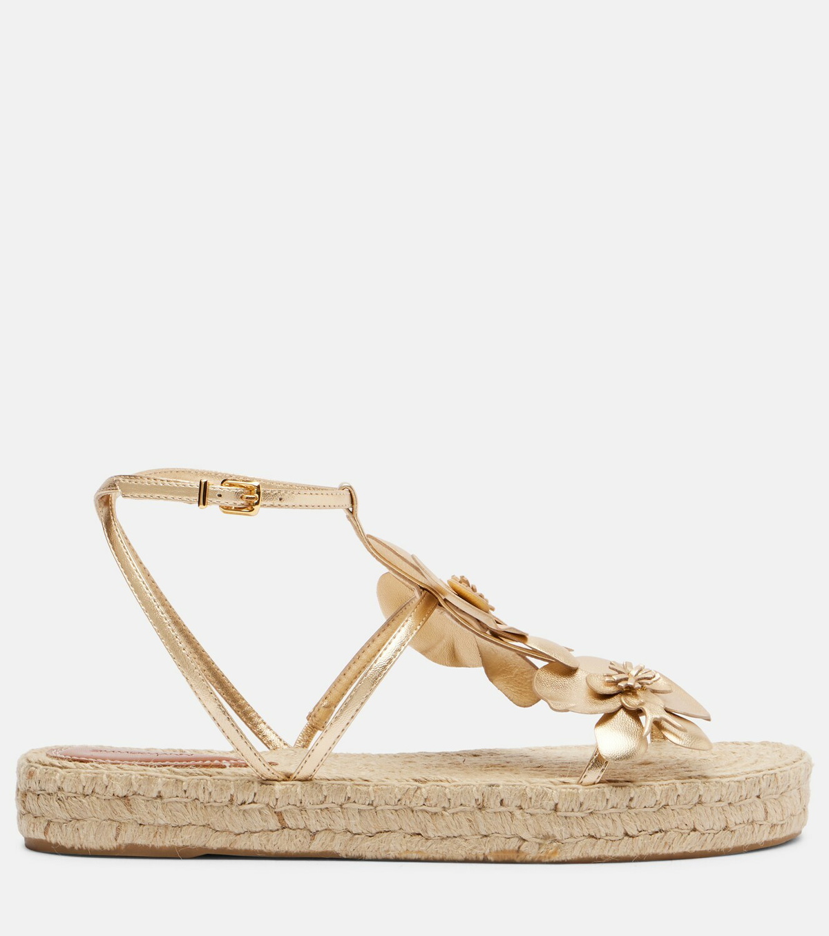Zimmermann Floral-appliqué leather espadrille sandals